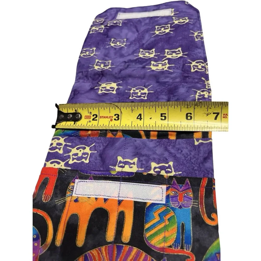 Notebook / Sketch book Pencil Pen Holder Organizer w/ Laurel Burch Cat Fabric